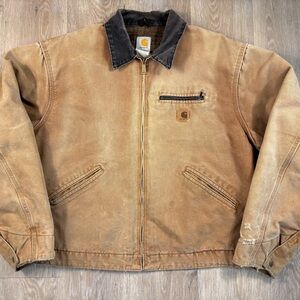 Vintage Carhartt J97 BRN Detroit Jacket with A Blanket Lining Size 2XL Tall USA